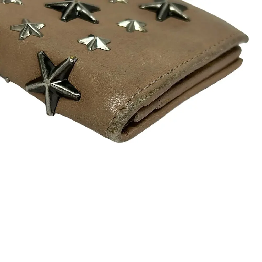 Jimmy Choo Nero Business Card Holder Beige Silver